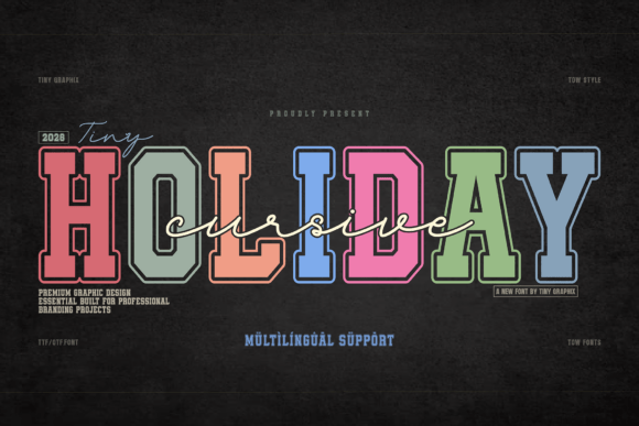 Cursive Holiday: Where Bold Serif Meets Fluid Script