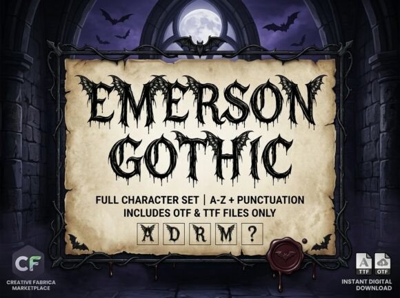 Emerson Gothic: Where Typography Takes Flight on Bat Wings