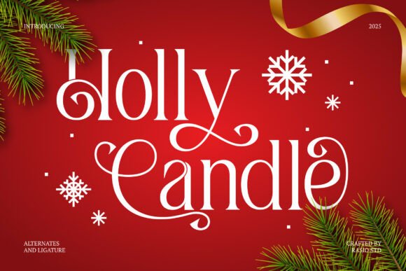 Holly Candle: A Festive Serif for Refined Holiday Design
