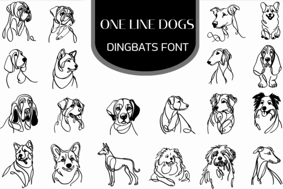 One Line Dogs: A Minimalist Font for Canine Charm