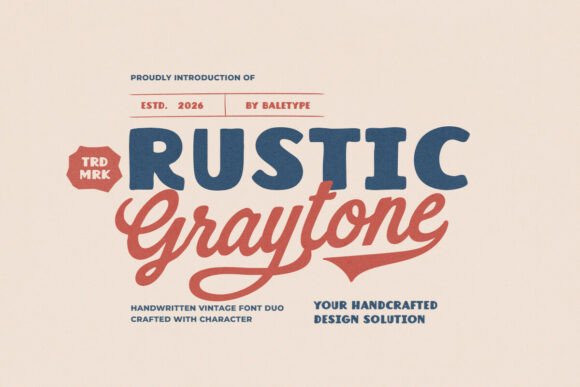 Rustic Graytone Font Duo